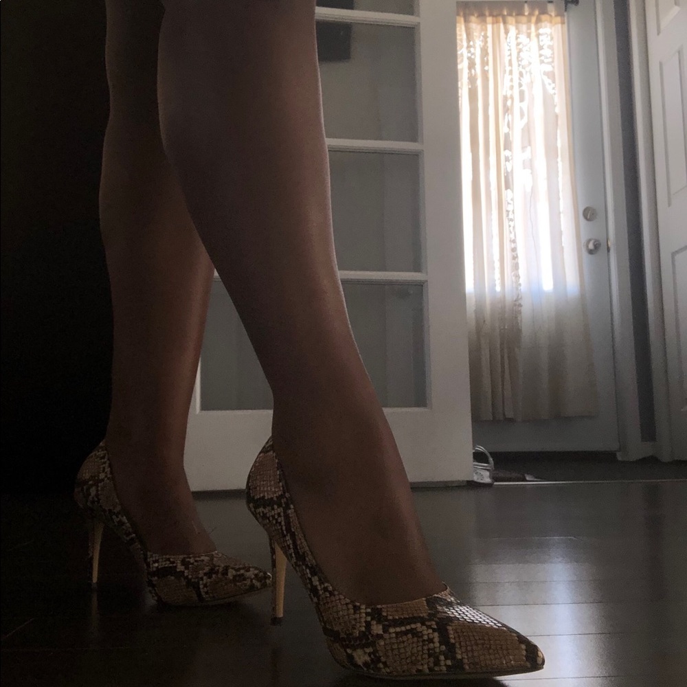 Snake print high heels